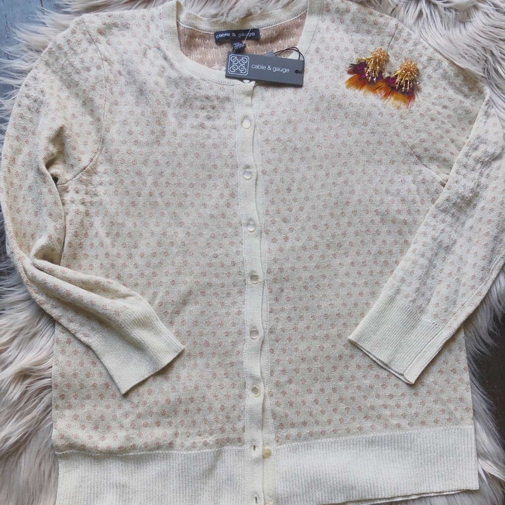 NWT Cable & Gauge Gold Cardigan